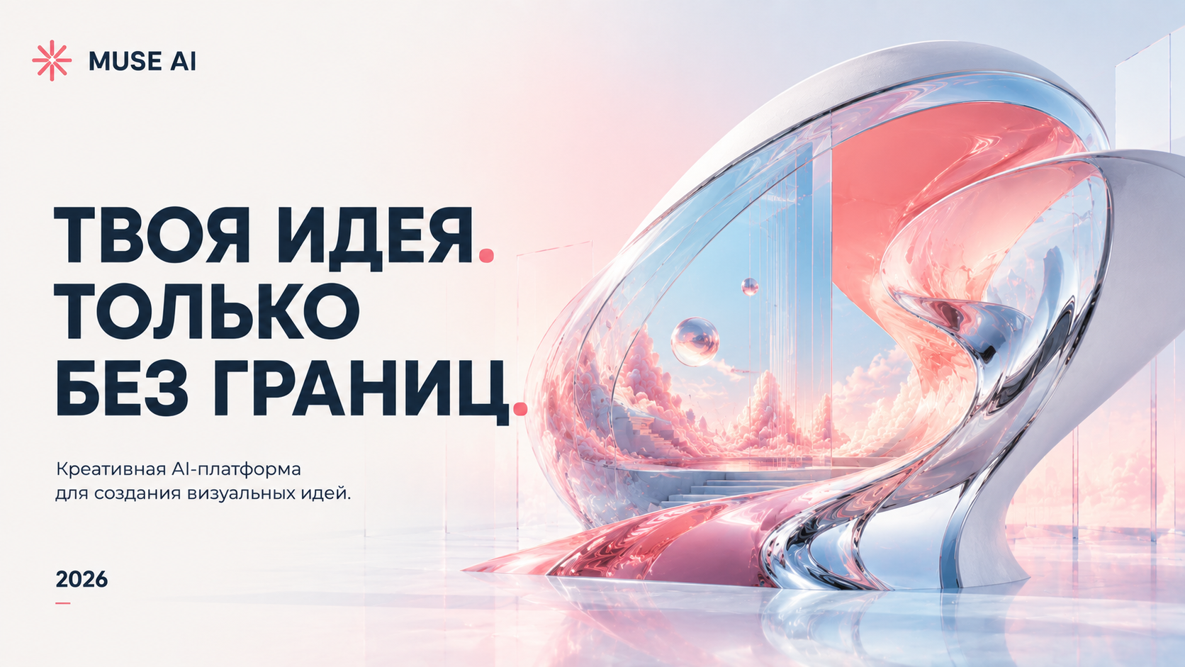 Слайд серии MUSE AI: Твоя идея. Только без границ