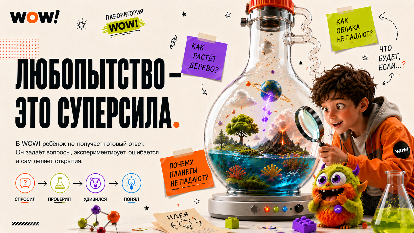 Слайд серии WOW: Любопытство — это суперсила